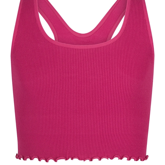 Yogalicious Pink Ribbed Tank Top with Racerback - Picture 1 of 3